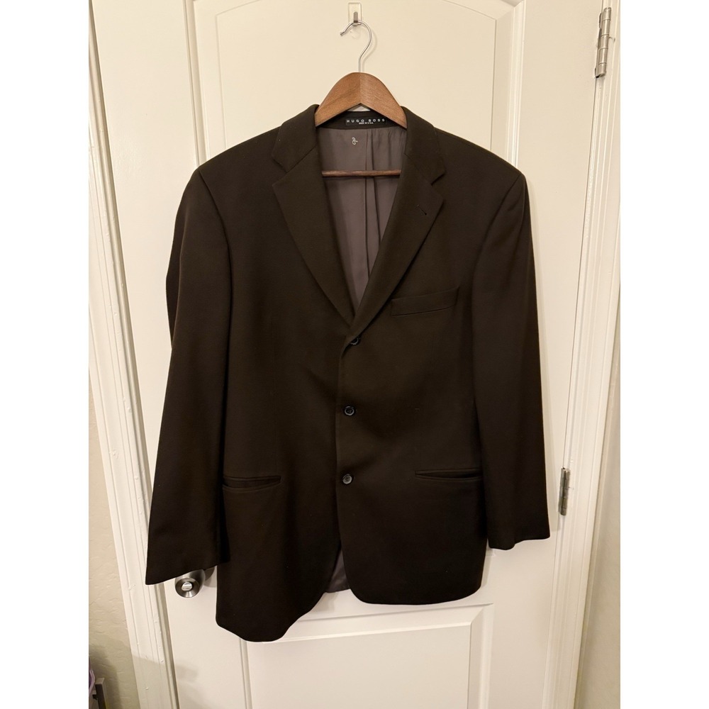 Hugo Boss Loro Piana Wool Cashmere Coat Blazer 42R‎ Chocolate Brown Made in USA